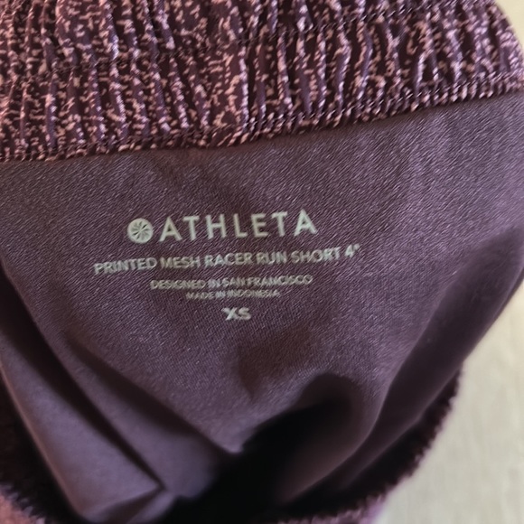 Athleta Printed Mesh Racer Run Short Stretch Women's Size XS Purple - Picture 6 of 9